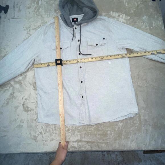 Quiksilver Men's Hooded Halidon Flannel Shirt Jacket cotton Size 2XL - Picture 3 of 12